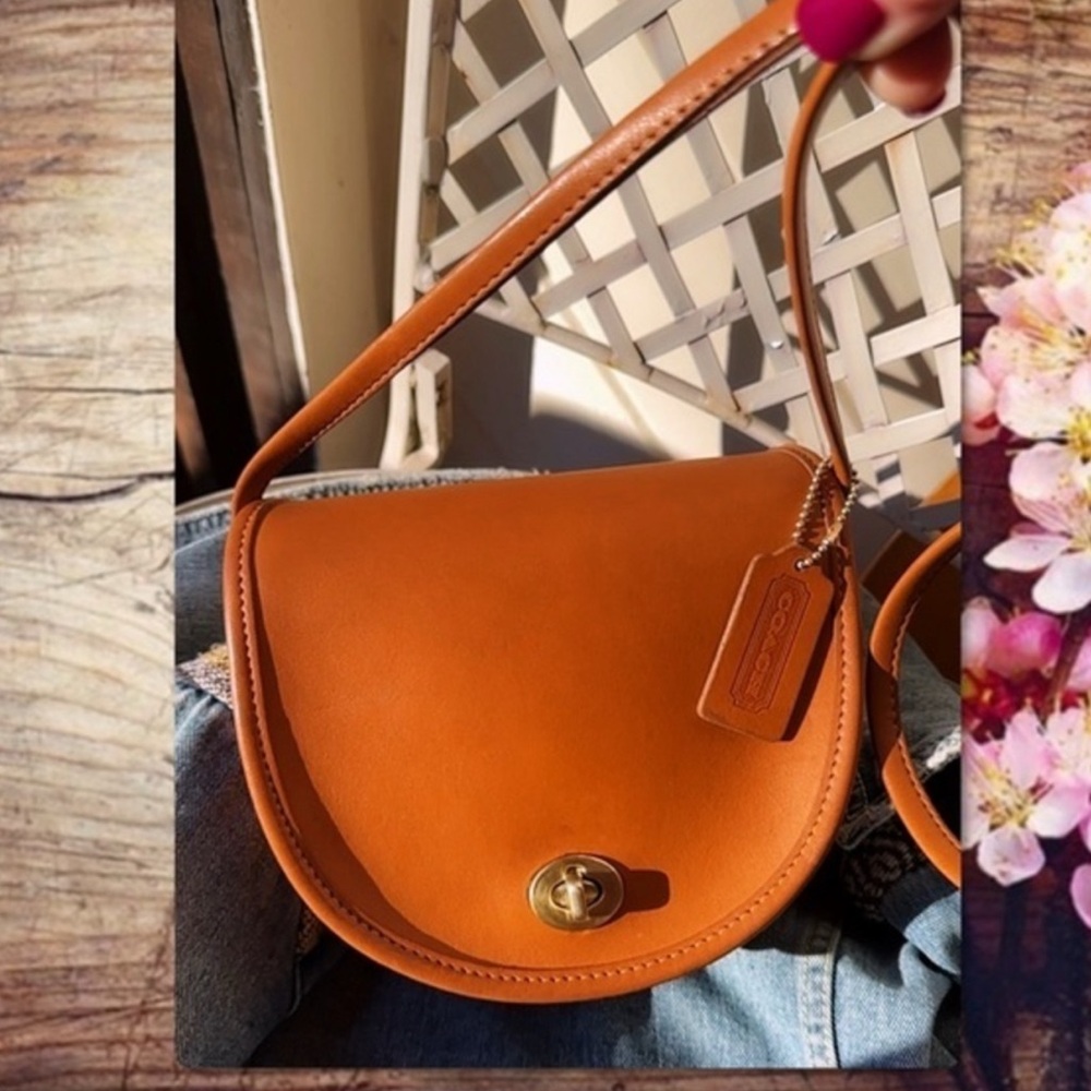 VINTAGE COACH BRITISH TAN LEATHER CROSSBODY MINI BAG 9825 - Picture 1 of 17